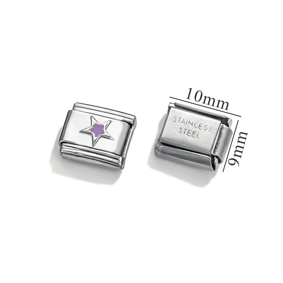 Stainless Steel Fashion Geometric Square Hook Heartshaped Elastic Diy Bracelet With Glow Module And Granular Accessories Electroplated