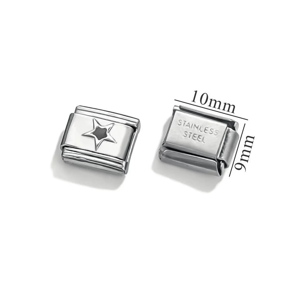 Stainless Steel Fashion Geometric Square Hook Heartshaped Elastic Diy Bracelet With Glow Module And Granular Accessories Electroplated