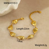Stainless Steel Fashion Geometric Style Bracelet With Hollow Starfish Shell Heart Pattern And Electroplating Process For Women