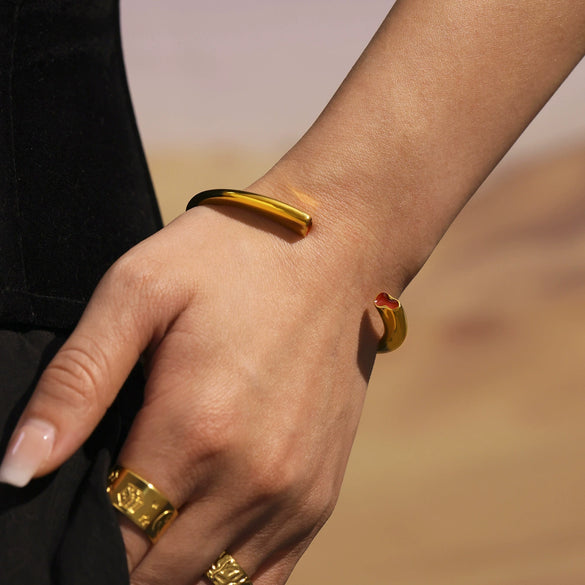 316L Stainless Steel Fashion Gourd Shaped Electroplated Jewelry Bracelet