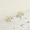 Stainless Steel Fashion Hollow Life Tree Earrings With Electroplating