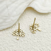 Stainless Steel Fashion Hollow Life Tree Earrings With Electroplating