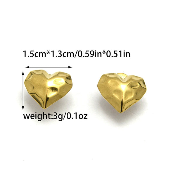 Stainless Steel Fashion Love Embossed Earrings With Electroplating Treatment