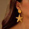 Stainless Steel Fashion Minimalist Geometric Star Earrings With Electroplating For Women