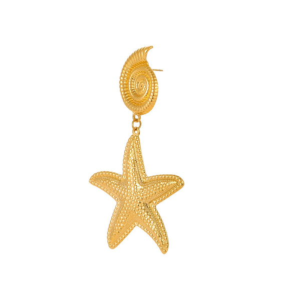 Stainless Steel Fashion Minimalist Geometric Star Earrings With Electroplating For Women