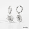 Stainless Steel Fashion Ol Creative Design Sun Zircon Pendant Earrings With Electroplating