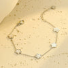 Stainless Steel Fashion Ol Style Fiveleaf Petals Fritillaria Bracelet With Electroplating