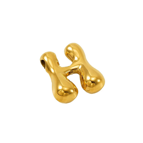 Stainless Steel Fashion Perforated Bubble Letter Pendant Necklace Jewelry Accessories With Electroplating