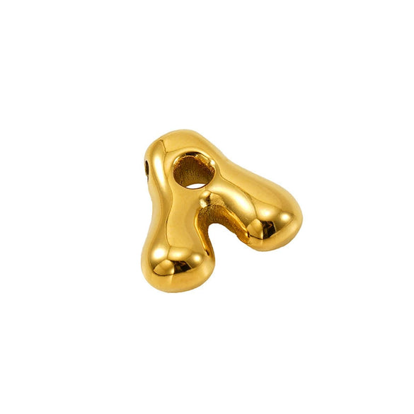 Stainless Steel Fashion Perforated Bubble Letter Pendant Necklace Jewelry Accessories With Electroplating