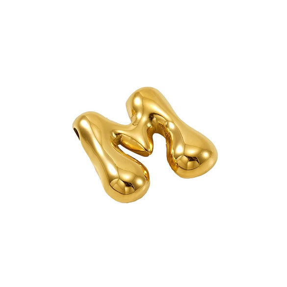 Stainless Steel Fashion Perforated Bubble Letter Pendant Necklace Jewelry Accessories With Electroplating