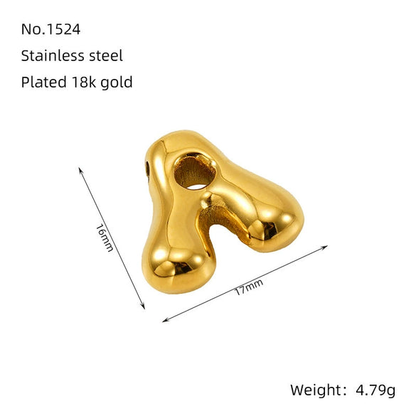 Stainless Steel Fashion Perforated Bubble Letter Pendant Necklace Jewelry Accessories With Electroplating