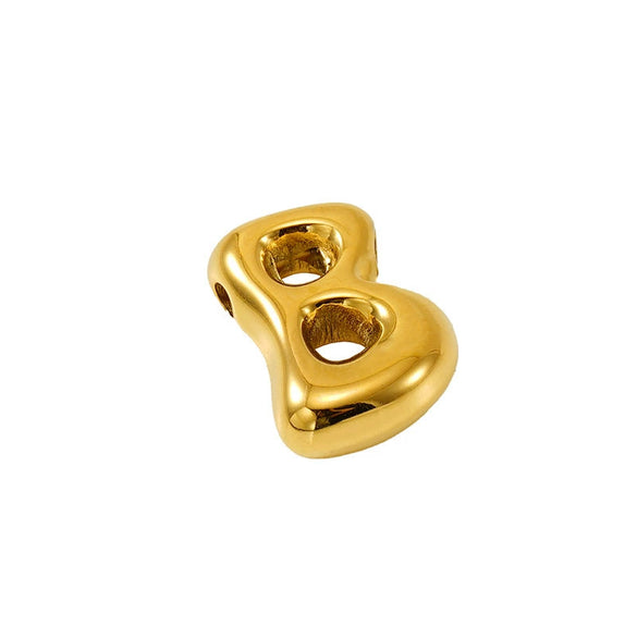 Stainless Steel Fashion Perforated Bubble Letter Pendant Necklace Jewelry Accessories With Electroplating