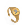 Stainless Steel Fashion Ring With Heart Shape Lion Mermaid Pattern Furnace Vacuum Plating