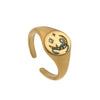 Stainless Steel Fashion Ring With Heart Shape Lion Mermaid Pattern Furnace Vacuum Plating