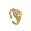 Stainless Steel Fashion Ring With Heart Shape Lion Mermaid Pattern Furnace Vacuum Plating