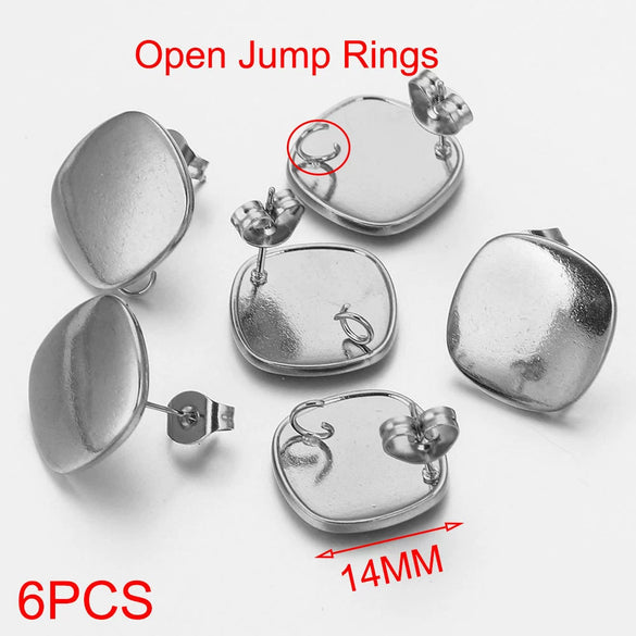 Stainless Steel Fashion Round Quadrangle Triangle Goldplated Titanium Steel Earrings Making Supplies Jewelry