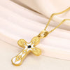 Stainless Steel Fashion Simple Style Cross Diamond Necklace Electroplated For Unisex