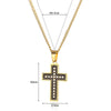 Stainless Steel Fashion Simple Style Cross Diamond Necklace Electroplated For Unisex
