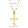 Stainless Steel Fashion Simple Style Cross Diamond Necklace Electroplated For Unisex