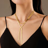 Stainless Steel Fashion Snake Chain Necklace For Women With Electroplating Treatment