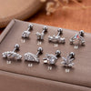 Stainless Steel Fashion Women's Earrings With Fivepointed Star Butterfly And Heart Pattern Electroplated