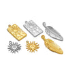 Stainless Steel Feather Sun Rectangular Pendant Jewelry Electroplated