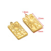 Stainless Steel Feather Sun Rectangular Pendant Jewelry Electroplated