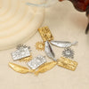 Stainless Steel Feather Sun Rectangular Pendant Jewelry Electroplated