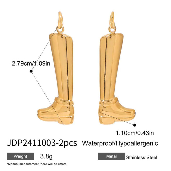 Stainless Steel Female Boots Accessories With Diamond And Totem Pattern Electroplating