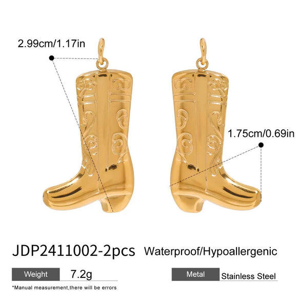 Stainless Steel Female Boots Accessories With Diamond And Totem Pattern Electroplating