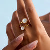 Stainless Steel Female Open Ring With Geometric Design And Electroplating Zircon Jewelry