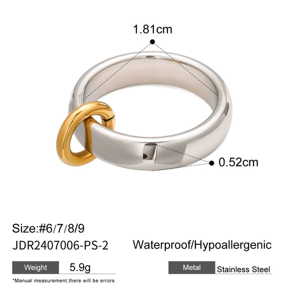 Stainless Steel Female Open Ring With Geometric Design And Electroplating Zircon Jewelry