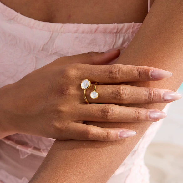 Stainless Steel Female Open Ring With Geometric Design And Electroplating Zircon Jewelry