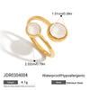Stainless Steel Female Open Ring With Geometric Design And Electroplating Zircon Jewelry