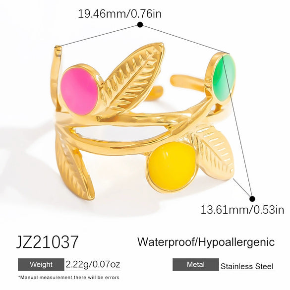 Stainless Steel Female Ring Fashion Design With Flower Pattern Electroplated