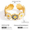 Stainless Steel Female Ring Fashion Design With Flower Pattern Electroplated
