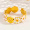 Stainless Steel Female Ring Fashion Design With Flower Pattern Electroplated