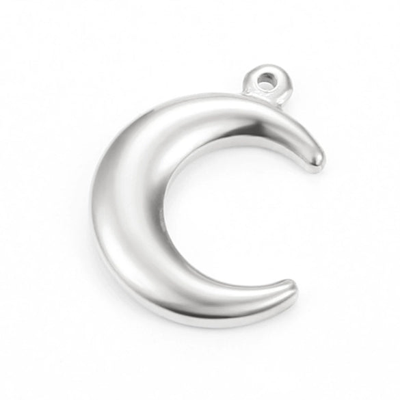 Stainless Steel Fine Polished Moon Crescent Pendant Jewelry Accessories Handmade Electroplated