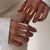 Stainless Steel Finger Exaggerated Ring Geometric Style Electroplating Women's Jewelry
