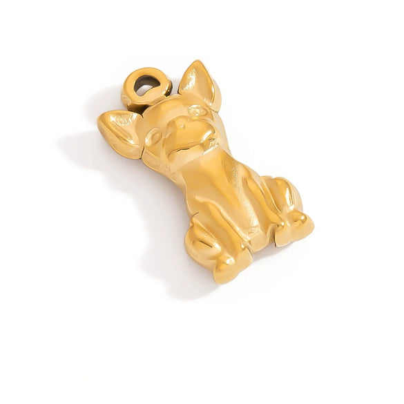 Stainless Steel Fish Bone Heart Pendant Jewelry For Small Animals Sports Style Electroplated