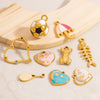 Stainless Steel Fish Bone Heart Pendant Jewelry For Small Animals Sports Style Electroplated