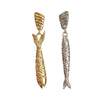 Stainless Steel Fish Earrings Retro Literary Minimalist Style Goldplated Electroplated Jewelry For Women