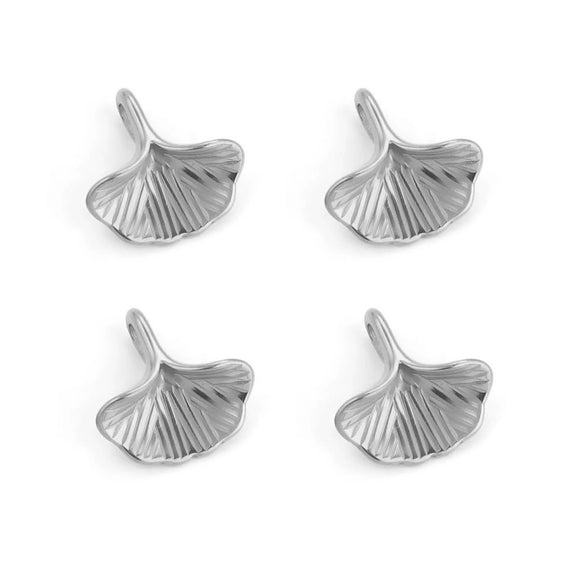 Stainless Steel Fish Ginkgo Leaf Pendant Jewelry Necklace Vacuum Plating Electroplating