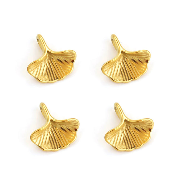 Stainless Steel Fish Ginkgo Leaf Pendant Jewelry Necklace Vacuum Plating Electroplating