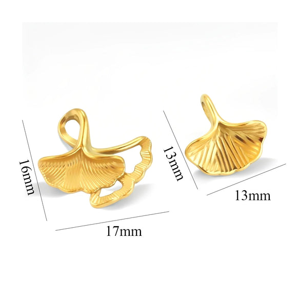 Stainless Steel Fish Ginkgo Leaf Pendant Jewelry Necklace Vacuum Plating Electroplating