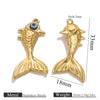 Stainless Steel Fish Octopus Shark Oil Drop Pendant Beach Jewelry Accessories Vacuum Gold Plated Electroplated