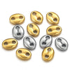 Stainless Steel Fish Pattern Double Oval Bead Connector Diy Jewelry Necklace Making Supplies Accessories With 18K Electroplating