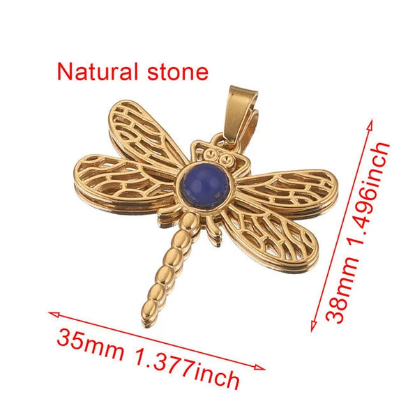 Stainless Steel Fish Pattern Dragonfly Pendant Jewelry Making Supplies With Electroplating 18K Treatment