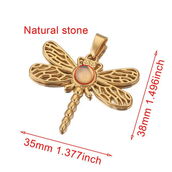 Stainless Steel Fish Pattern Dragonfly Pendant Jewelry Making Supplies With Electroplating 18K Treatment