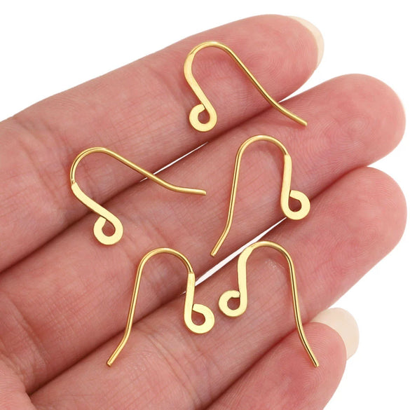 Stainless Steel Fish Pattern Electroplated Earrings Hook Jewelry Making Supplies